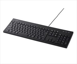 62-4122-33 USB接続 有線スタンダードキーボード 丸洗い ブラック BSKBU12BKBUFFALO