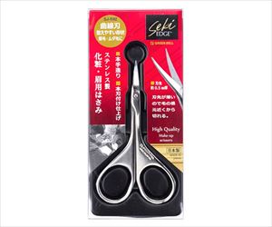 62-4873-43 ステン化粧 眉毛切り鋏 SJ-S92グリーンベル