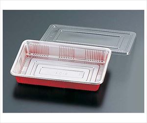 62-6653-38 弁当容器 透明蓋付(100セット入) LC-8福助工業