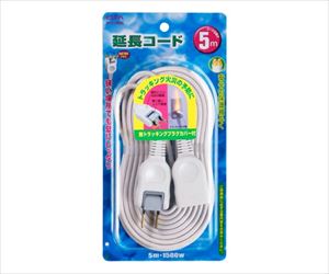 62-8563-51 延長コード5m W-1515NB(W)ELPA