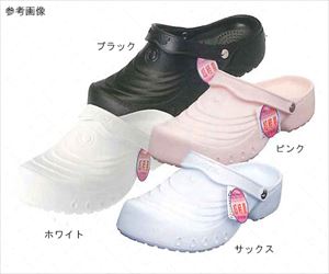 63-1204-67 エバロンサンダル（婦人用） ブラック Mサイズ SA-6 Mヒカリ技研工業