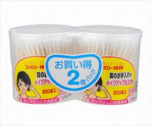 63-1451-55 FC（ファミリーケア） ファミリー綿棒 400本×48個 10925白十字