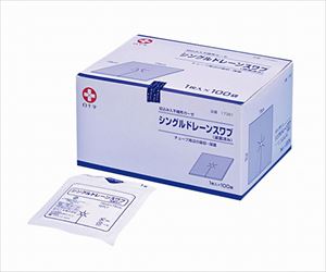 【滅菌】【医療機器クラス1】63-1453-91 シングルドレーンスワブ 1枚×100袋入 滅菌済 17361白十字
