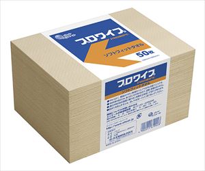 63-1825-80 エリエール プロワイプ ソフトフィットタオル帯どめ 50枚×24パック 703526エリエール（大王製紙）