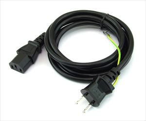 63-1919-71 2P-3P電源ケーブル 1.8m 黒 D-18Aカモン