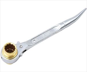 63-3977-37 両口ラチェットレンチ（曲がりシノ付） 17×19mm SRB1719Yスーパーツール