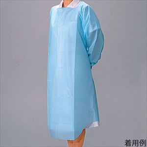 63-5577-25 竹虎ビニールエプロン 袖つき L 50枚入 076394竹虎