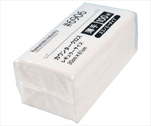 63-7944-83 カウンタークロスエコノミー薄手レギュラー 100枚入 ホワイト 6906川西工業