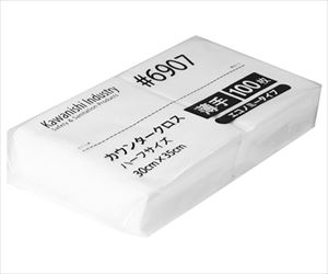 63-7944-87 カウンタークロスエコノミー薄手ハーフ 100枚入 ホワイト 6907川西工業