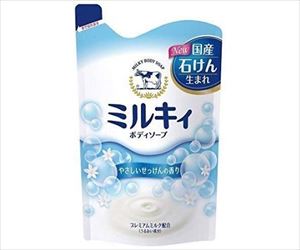 64-1059-07 ミルキィボディソープ やさしいせっけんの香り 詰替用 400ML 牛乳石鹸共進社