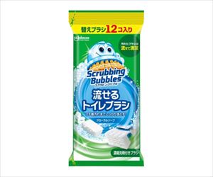64-3416-80 スクラビングバブル 流せるトイレブラシ フローラルソープ 替え 12個 ジョンソン