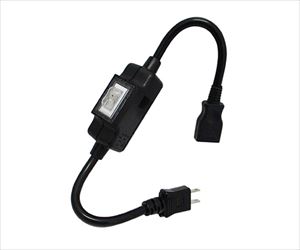 64-3673-62 防雨型中間スイッチ 一般プラグ用 15Aブレーカーリセットスイッチ付 S-SW-05BK新東電器