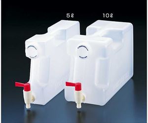 64-3686-75 ブックボトルコック付 10L 透明PP 02123サンプラテック