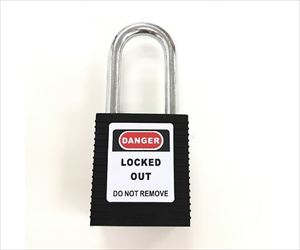 64-3726-08 ロックアウト用パドロック（黒） 吊 38mmタイプ 14661-1セーフラン安全用品