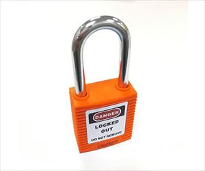 64-3726-09 ロックアウト用パドロック（オレンジ） 吊 38mmタイプ 14662-1セーフラン安全用品