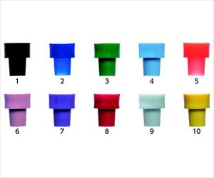 64-3728-03 φ4.95mm NMRチューブ用 キャップ ブルー（EVA製） 50個入 332504Hilgenberg