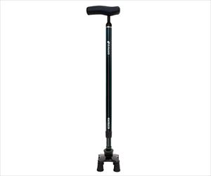 【非課税】64-4003-80 かる楽4点杖360 スマートガード付 ダークブルー 640052シナノ
