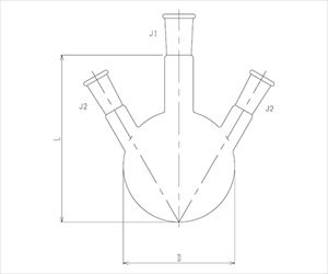 64-5087-57 石英三ツ口フラスコ 50mL 1112-01旭製作所