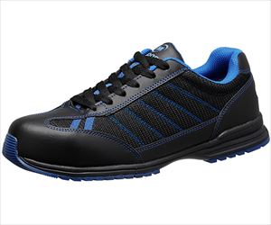 64-8059-43 JSAA A種認定 超耐滑先芯入りスニーカー ブラック×ブルー 25.0cm WPT-110-BK/BL-