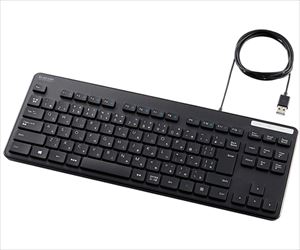 64-8858-68 有線キーボード 薄型 メンブレン式 コンパクトサイズ ブラック TK-FCM107KBKエレコム