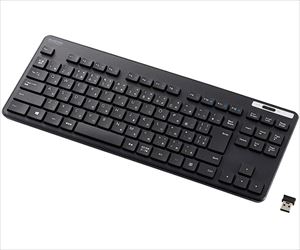 64-8858-71 無線キーボード 薄型 メンブレン式 コンパクトサイズ ブラック TK-FDM109TKBKエレコム