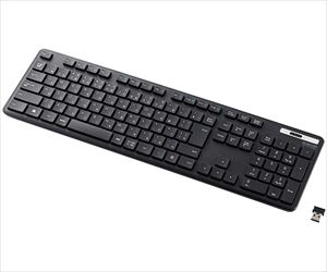 64-8858-73 無線キーボード 薄型 メンブレン式 フルサイズ ブラック TK-FDM110TKBKエレコム