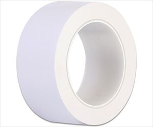 64-8930-93 厚手PVCラインテープ 幅50mm×22m 厚0.2mm はく離紙なし 樹脂芯 白 J2352-Wセーフラ