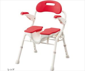 64-9110-34 折りたたみシャワーベンチ HPフィットレッド 536-070アロン化成