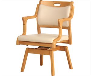 【組立必要】64-9182-44 ひじ付回転チェア Care-111-RAC アイボリー Care-111-RAC AL-IVグ