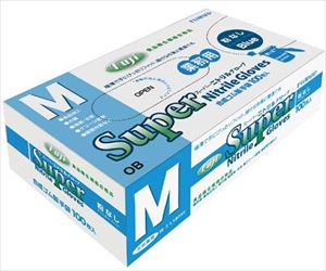 【食品衛生法適合】65-3393-49 フジスーパーニトリルグローブ 粉無 青 M 671510尚美堂
