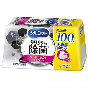 65-3865-80 シルコット99.9％除菌ウェットティッシュ アルコールタイプ 本体 大容量 100枚×12個入 41577