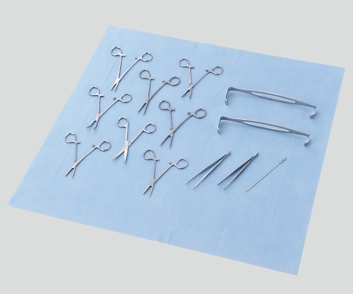 7-1190-02 処置キット黄バッグ 切開縫合セット（DMAT用ディスポ鉗子セット） 1セット 黄バッグ（切開縫合セット）メデ