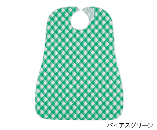 7-1504-01 防水食事用エプロン バイアスグリーン 100-19亀屋