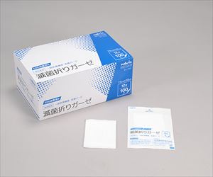 【滅菌】【医療機器クラス1】7-1522-03 滅菌折りガーゼ 12折 75×100mm 100枚入 SG75100-12Pナビ