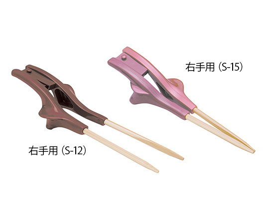 ウインド7-1559-14　箸ぞうくんクリア（自助食器）　ピンク　左手用 S-15ウインド