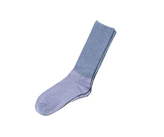 7-1631-07 ふくらはぎ楽らくすべり止めソックス 紳士 春夏用 ミドルグレー 5957 ミドルグレー神戸生絲