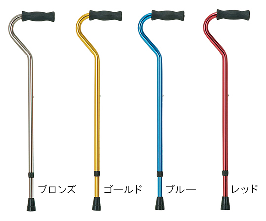 7-1839-03 プッシュボタン型アルミケイン （ブルー） クリスタル産業