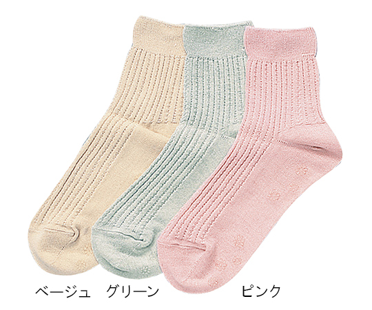 7-1928-02 婦人ソックス（天然抗菌防臭・ゆるゴム） グリーン 23～24 HL807-194グンゼ（肌着）