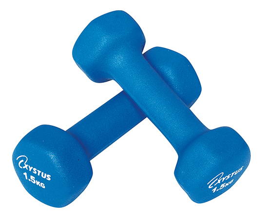 7-1968-03 ラバーコートダンベル 1.5kg H-9056（ブルー）トーエイライト