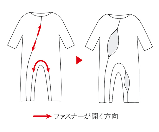 7-2009-02 ソフトケア(R)ねまき両開きファスナー ピンク M 106373竹虎