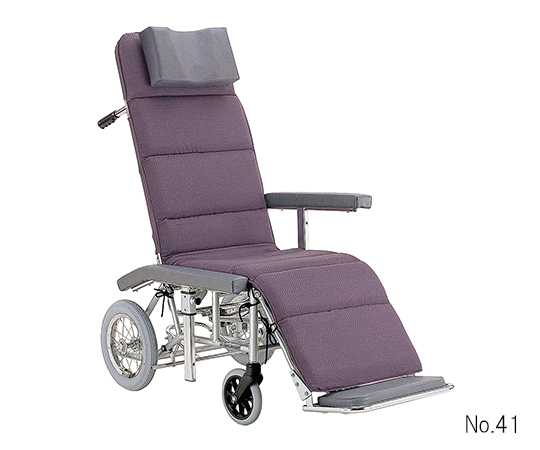 7-2300-01 フルリクライニング車いす（アルミ製） （ポリエステル座面） RR60N No.41カワムラサイクル