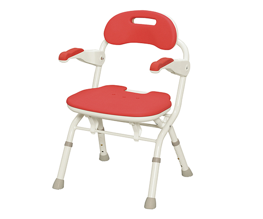 7-2308-01 折りたたみシャワーベンチ （FSフィット） レッド 536-056アロン化成