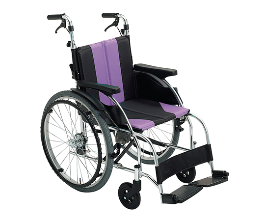 7-2403-01 車椅子（アップライト） パープル 自走式 UR-1（パープル）ミキ