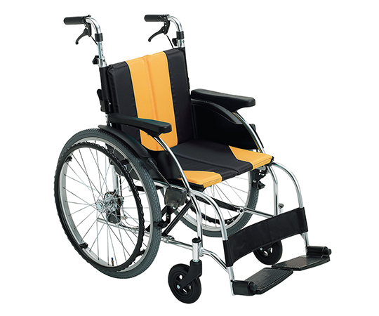 7-2403-03 車椅子（アップライト） イエロー 自走式 UR-1（イエロー）ミキ