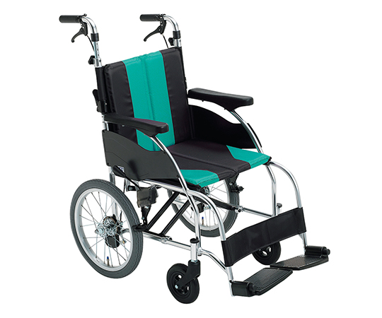 7-2403-05 車椅子（アップライト） エメラルド 介助式 UR-2（エメラルド）ミキ