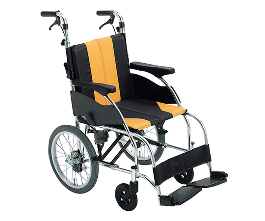 7-2403-06 車椅子（アップライト） イエロー 介助式 UR-2（イエロー）ミキ