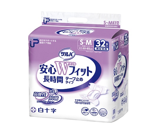 7-2452-02 PUサルバ 安心Wフィット S-M白十字