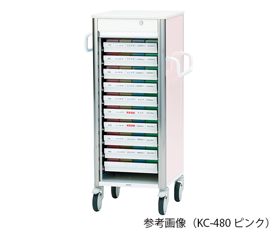 7-2812-04 与薬カート 10床用 591×529×1185mm ホワイト KC-480L-S-04ケルン