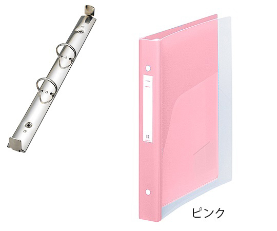 7-3143-02 メディカルサポートブック(クリヤー) 2穴タイプ ピンク 背幅41mm HB686-5LIHITLAB