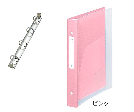 7-3144-02 メディカルサポートブック(クリヤー) 4穴タイプ ピンク 背幅41mm HB687-5LIHITLAB